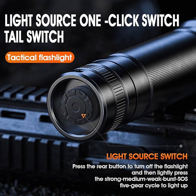 SuperFire LED Flashlight,EDC Flashlight Hight Lumens, Zoomable Flash Light for Outdoor, Emergence,Rechargeable or AAA batteries Dual Power Mode
