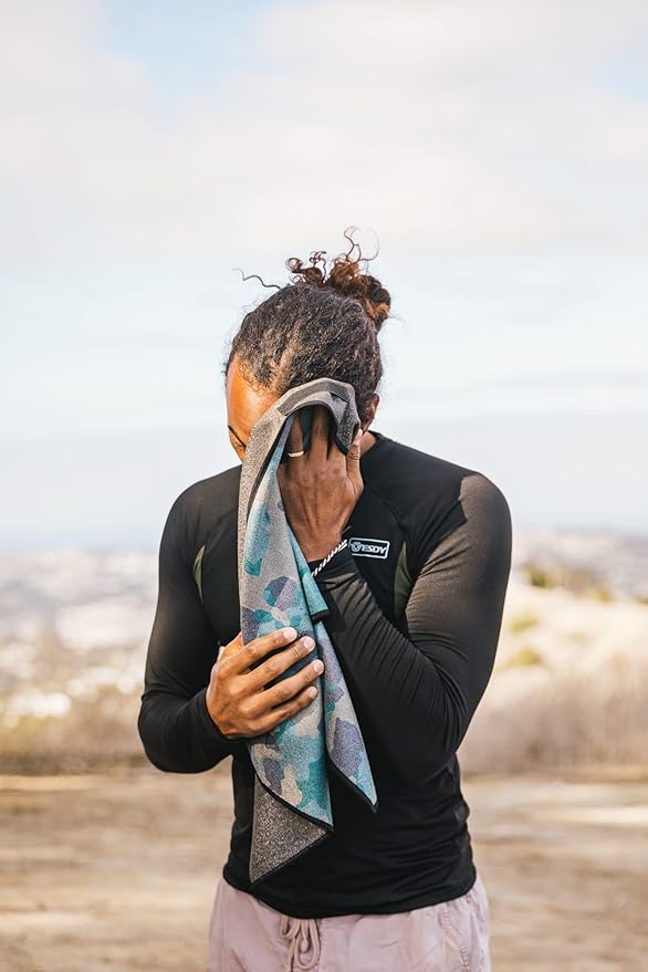 Nomadix Mini Towel - Perfect for The Gym, Biking, Hiking, Golf, & More - Made with Recycled Materials - Super Absorbent - Quick Dry - Sand Resistant - Camo Green - 40x16 in
