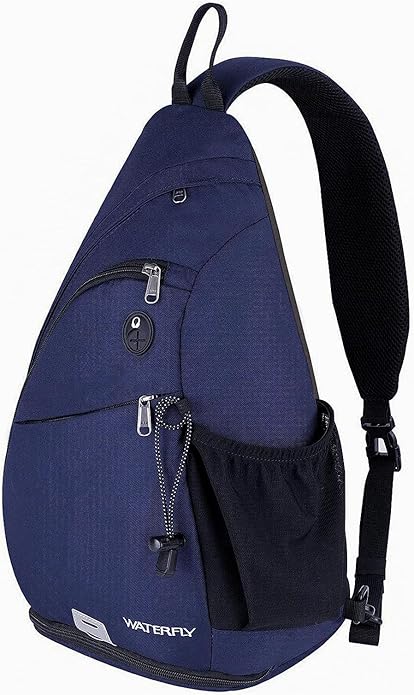 WATERFLY Sling Bag Crossbody Backpack: Over Shoulder Daypack Casual Cross Chest Side Pack