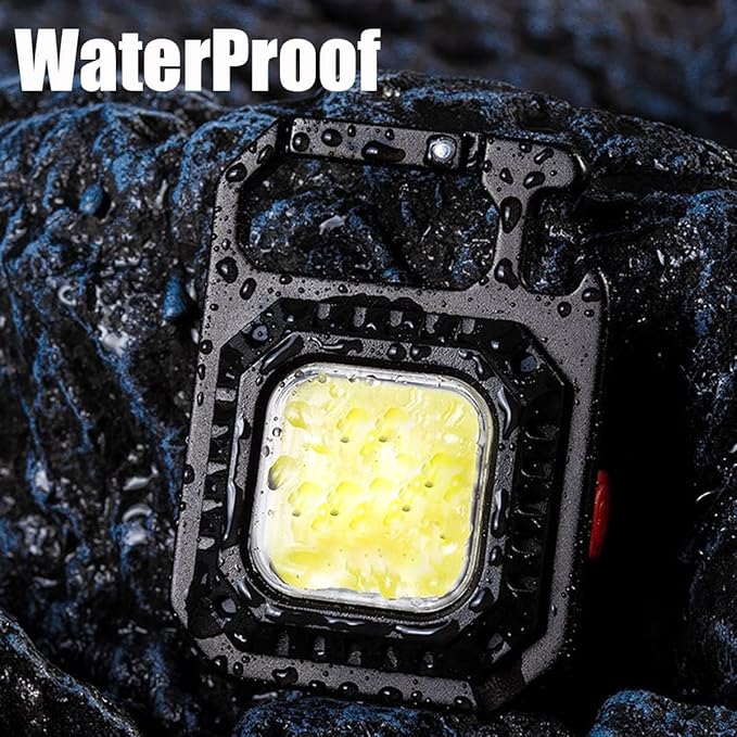 Cob Mini Keychain Flashlights 2000Lumen 7 Modes, Cob Light Rechagerable Light with Folding Bracket, Outdoor Flashlight as Bottle Opener and Magnet Base, Camping and Running (Traditional)