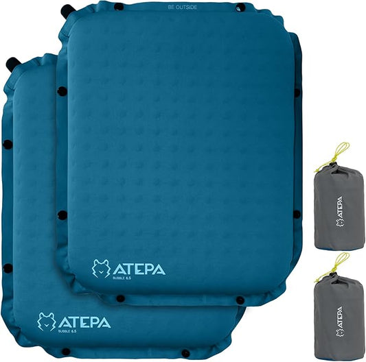 ATEPA Inflatable Stadium Seat Cushion, Self-Inflating Memory Foam Stadium Seats Camping Accessories Chair Pad for Outdoor Airplane Travel Bleacher Patio Backpacking