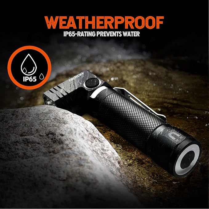 NICRON Flashlights,Rechargeable Magnetic Flashlight Super Bright 1000 lumens 6 Modes led Flashlight for Camping,Garage Work, 90°Twist EDC Pocket Tactical Flashlight IP65 Waterproof N9