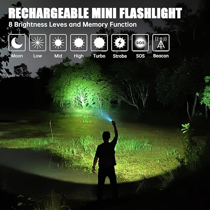 Wurkkos TS12 LED Mini Flashlight Rechargeable, 1050 High Lumens Pocket Flashlight, Super Bright Small LED Flash Light, IP68 Waterproof EDC Torch Light for Camping, Outdoors, Hiking, Emergency, Hunting