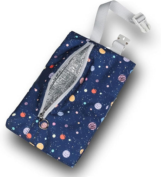 Insulated Snack Bag, Freezable Small Cooler Bag with Zipper and Adjustable Buckle, Rectangular Thermal Cooler Bag