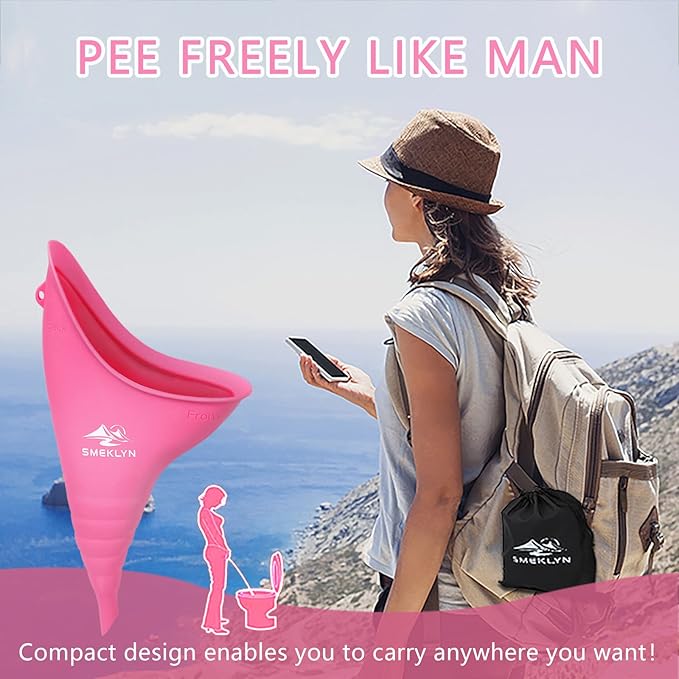 Female Urination Device Women Pee Funnel Reusable Silicone Urine Cup Female Urinal Post Surgery Pee Standing Up Perfect for Camping Hiking Travel Road Trip Accessories-Plus Size