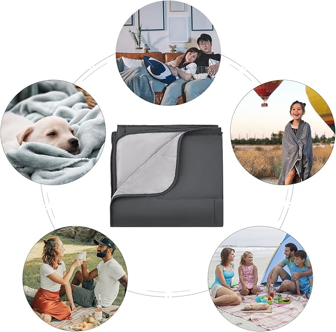 KingCamp Outdoor Blanket Waterproof Stadium Blanket Beach Blanket Sandproof Cold Weather Camping Insulated Blanket for Outdoor Picnic Grass Park Concert Sports Machine Washable Fleece