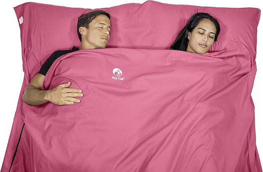 Pike Trail Sleeping Bag Liner – Travel and Camping Sheet, Lightweight and Compact Insert with Full Length Zipper and Guarantee
