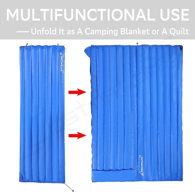 Clostnature Down Backpacking Sleeping Bag - 20D Ultralight Winter Down Sleeping Bag for Camping, Lightweight Cold Weather Compact Camping Gear for Kids, Adult, Girls, Boys