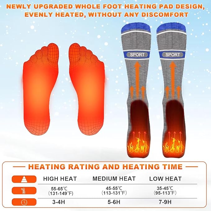 Heated Socks for Men Women,5000mAh Rechargeable Foot Warmer Electric Heating Socks with 3 Heating Settings & App Remote Control Thermal Electric Socks,Warm Socks for Hunting Skiing Camping Hiking