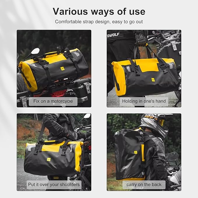 Waterproof Duffel Bag,Roll-Top Heavy Duty Dry Duffle Bag,Motorcycle Dry Bag,with Quick-fixed Straps,with Large Storage Space, Perfect for Traveling, Camping, Kayaking, Fishing & Canoeing (green, 40L)