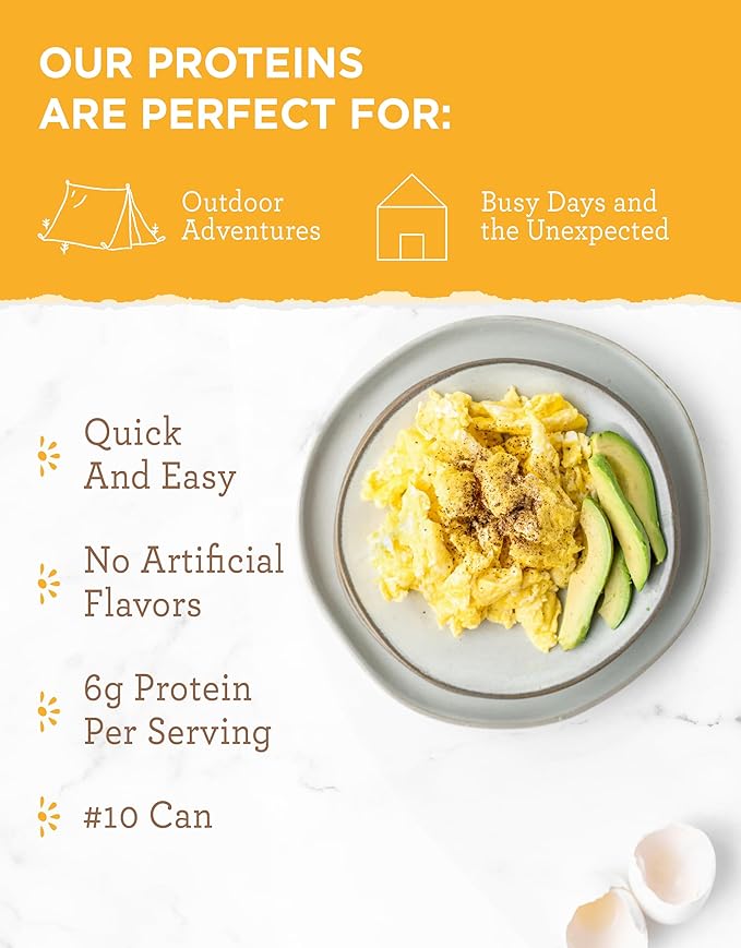 READYWISE - Simple Kitchen, Powdered Eggs, 72 Servings, Emergency Food Supply, Dehydrated Food, Baking Supplies, Camping Meals, Survival Food, 10 Can Egg Powder, Dehydrated Eggs Powder