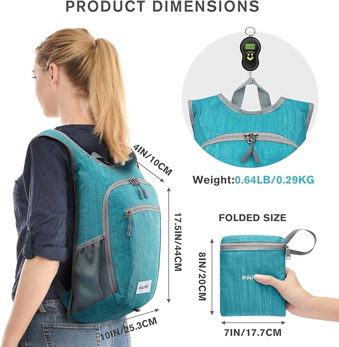 G4Free 10L/15L Hiking Backpack Lightweight Packable Hiking Daypack Small Travel Outdoor Foldable Shoulder Bag