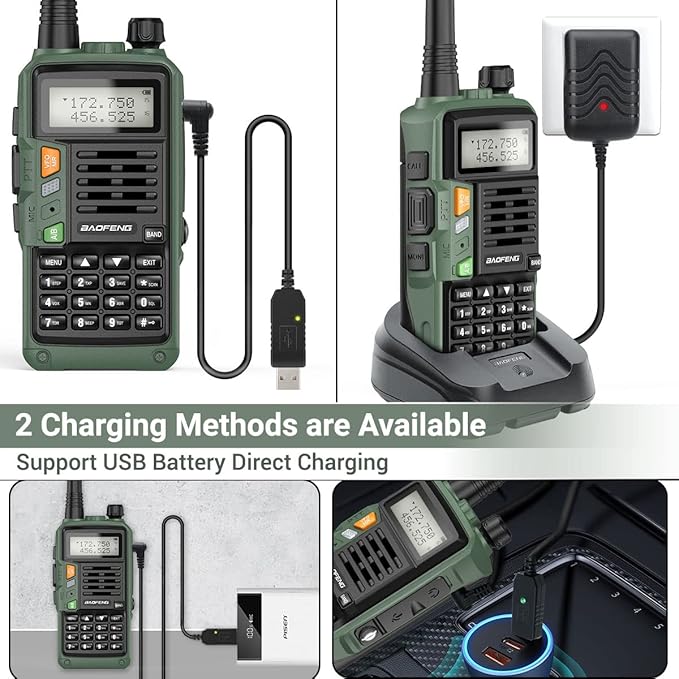 Baofeng Ham Radio UV-5R 8W Upgrade Long Range Handheld UV-S9 Plus Dual Band Two Way Radio Portable Walkie Talkies with USB Charger Cable