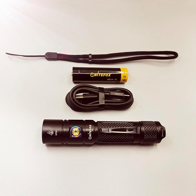 Rechargeable LED Flashlight Bright Pocket Flashlight 1500LM Handheld Flashlight Waterproof for Everyday Carry Indoor/Outdoor Hiking,Camping,Security,Emergency...(UT20)