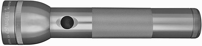 Maglite Heavy-Duty Incandescent 2-Cell D Flashlight, Gray