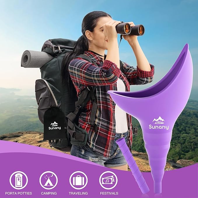 Female Urination Device, Reusable Female Urinal Silicone Women Pee Funnel Allows Women to Pee Standing Up, Portable Womens Urinal is The Perfect Companion for Camping,Outdoor,Travel
