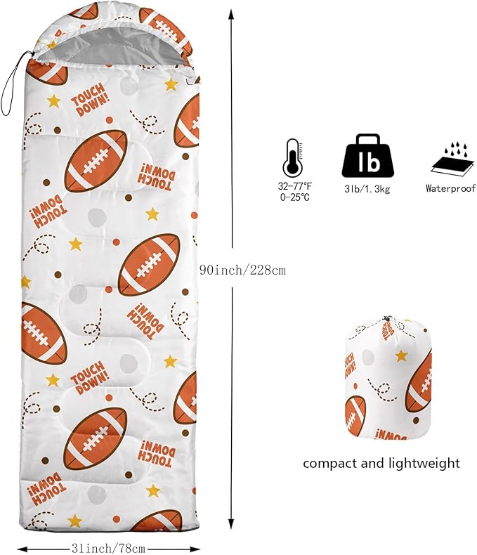 Kids Sleeping Bag for Boys Girls,Cute Puppy Print-Lightweight Warm Portable Outdoor Indoor-Waterproof Cold Weather Resistant Sleeping Bag for Camping Hiking