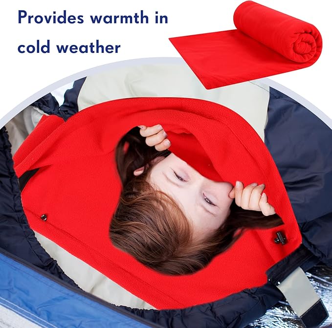 Mixweer 3 Pcs Fleece Sleeping Bag Liner for Adult Warm or Cold Weather 75" Adds 12 Degrees Fahrenheit More Warmth Zippered Camping Blanket Liner with Bag for Adult Travel