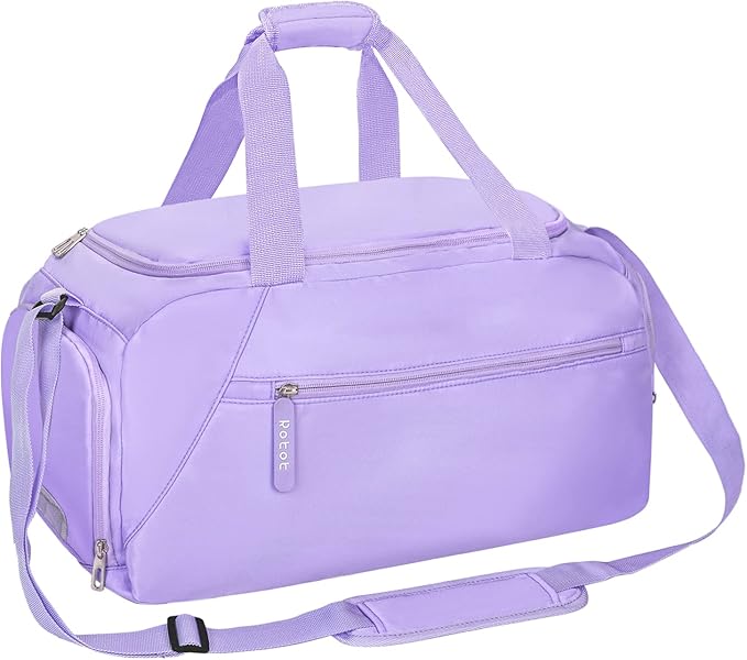 ROTOT Gym Duffel Bag, Gym Bag with Waterproof Shoe Pouch, Weekend Travel Bag with a Water-resistant Insulated Pocket