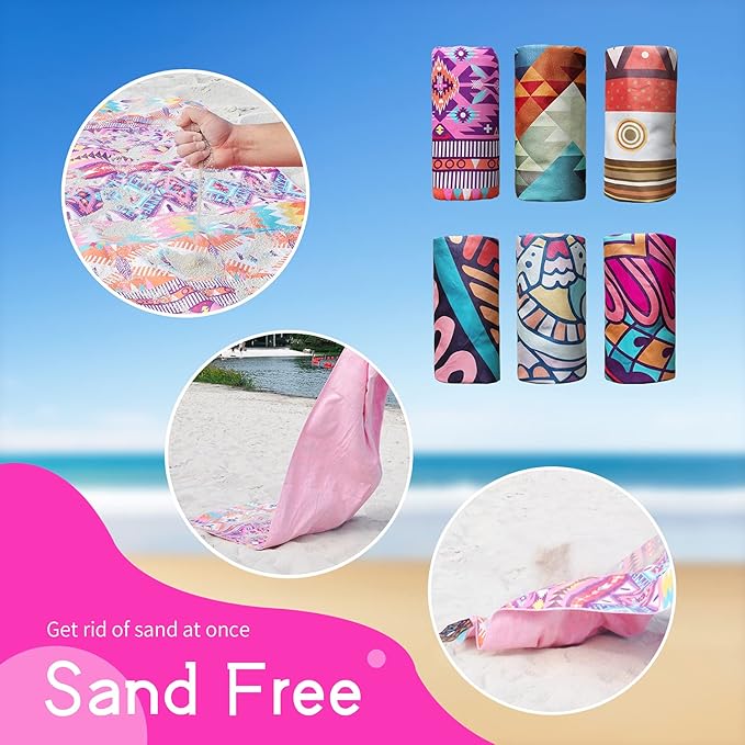 Hiturbo Microfiber Beach Towel-Quick Fast Dry Super Bath Towels Absorbent Lightweight Pool Beach Blanket, Ultra Compact Perfect for Travel Pool Swimming Bath Camping Yoga Gym Sports