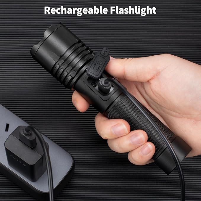Rechargeable Flashlights High Lumen, 990000 Super Bright LED Flashlight, 12 Hour Runtime Flash Light with 3 Modes, IPX6 Waterproof for Home, Outdoor, Camping