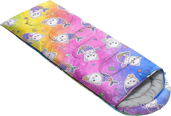 Camping Sleeping Bags,Mermaid Horse Butterfly Starry Sky 3 Season Warm & Cool Weather,Lightweight,Waterproof Sleeping Bags for Adults & Kids,Traveling,and Outdoors,Camping Gear Equipment