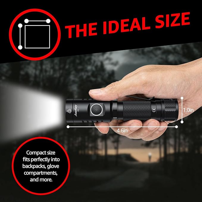 A5 Flashlight,EDC Flashlight with Magnet, 2Pack Mini Tactical Flashlight,Dual Fuel Max 700 High Lumens,6 Modes,Cob worklight for Camping, Emergency(Not Included Battery) Gift