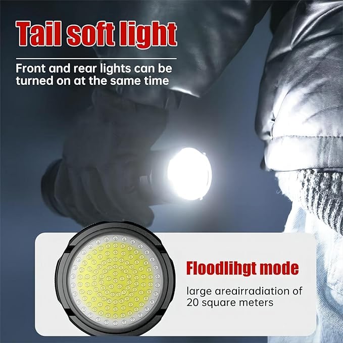 Rechargeable Tactical Flashlights, 120000 Lumens Super Bright Led Flashlights with COB Work Light, High Powered, Powerful Handheld Flashlights for Emergencies Camping Hiking Holiday Gifts