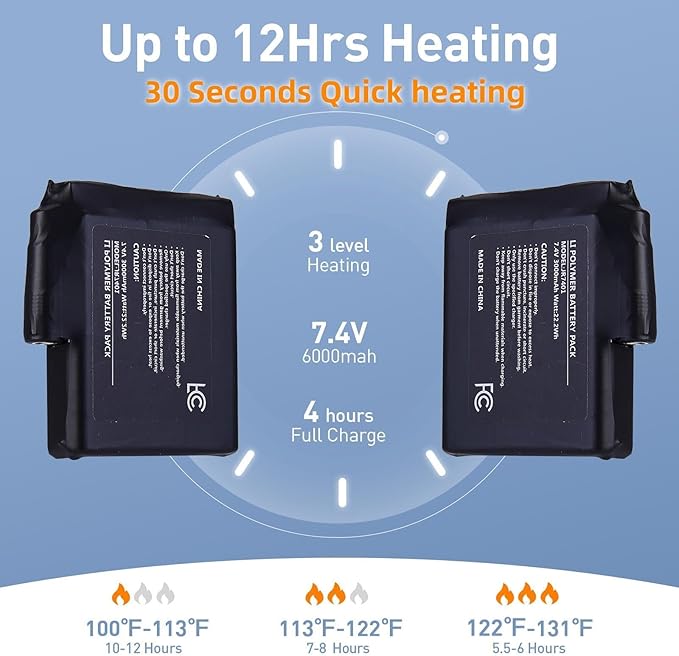 Heated Socks, 2023 Upgraded Rechargeable with 12Hrs Max Heating Time, Heated Socks for Men Women with Battery, Electric Heated Socks for Outdoors, Hunting, Golf, Camping, Warm Gifts