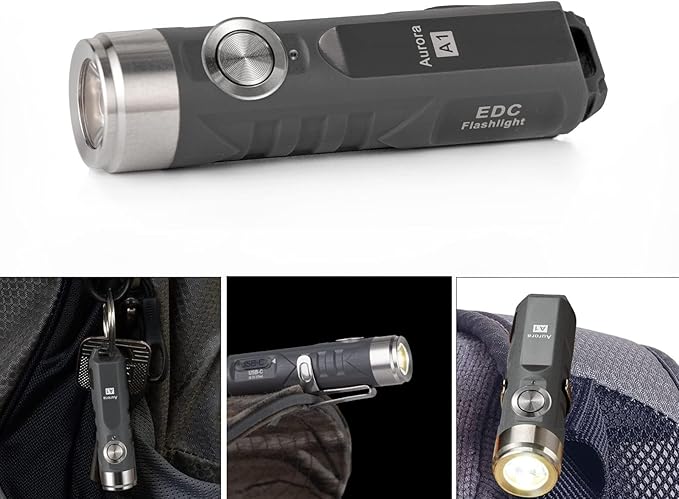 RovyVon A1 Gen 4 Rechargeable EDC Keychain Flashlight 650 Lumens High Lumens Outdoor Mini Keychain Light for Everyday Carry, Camping, Thanksgiving (Grey)