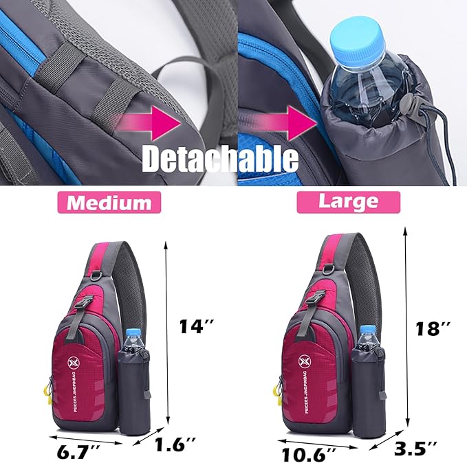 Peicees Chest Crossbody Sling Backpack Bag Travel Bike Gym Daypack for Women Men