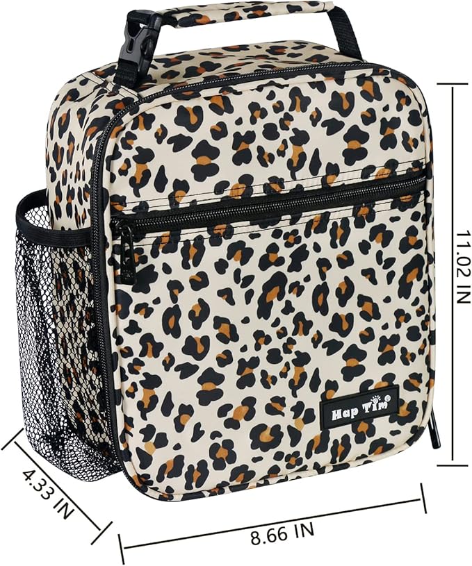 Hap Tim Insulated Lunch Bag Women, Reusable Lunch Box for Women, Adluts Lunchbox for Office Work, Portable Lunchbag, Leopard Print(18654-LP)