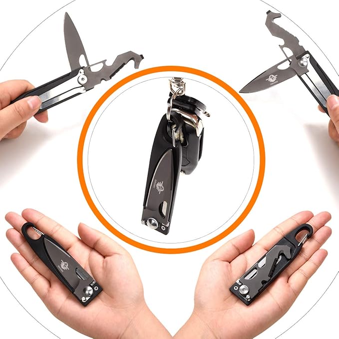 Multitool Tool Pocket Tool Gift for Men with 7 in 1 Folding Keychain Tool,18 in 1 Pocket Tool,46 in 1 Credit Card Tool Wallet Tool Gift Boxed Stocking Stuffers for Men, Husband, Father's Day Gift…