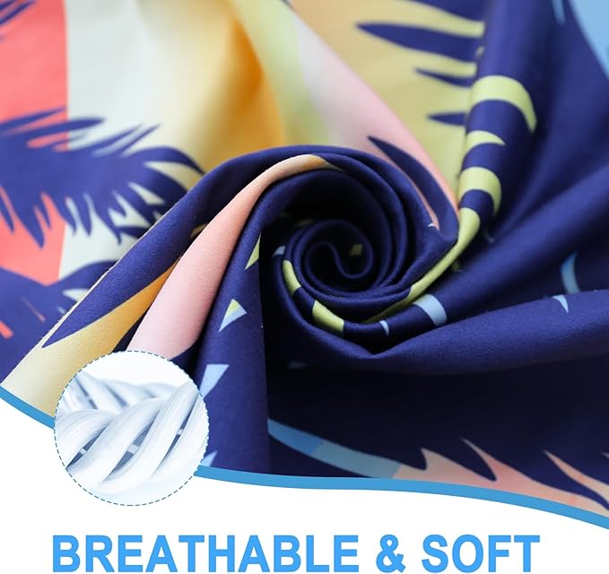 Bnuitland Coconut Tree Pattern Beach Towel (35X75 inches), Oversized Quick Drying Absorbent Sand Free, Cute Towels for Travel Swimming Pool Picnic, 88% Polyester and 12% Polyamide,Orange