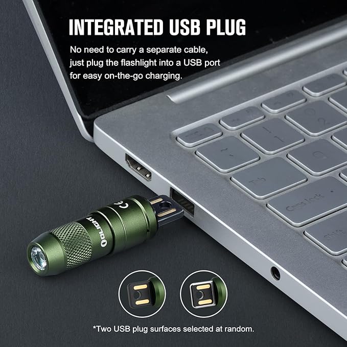 OLIGHT IMINI 2 EDC Rechargeable Keychain Flashlight, 50 Lumens Compact and Portable Mini Light, Tiny LED Keyring Lights with Built-in Battery Ideal for Everyday Carry and Emergencies (OD Green)