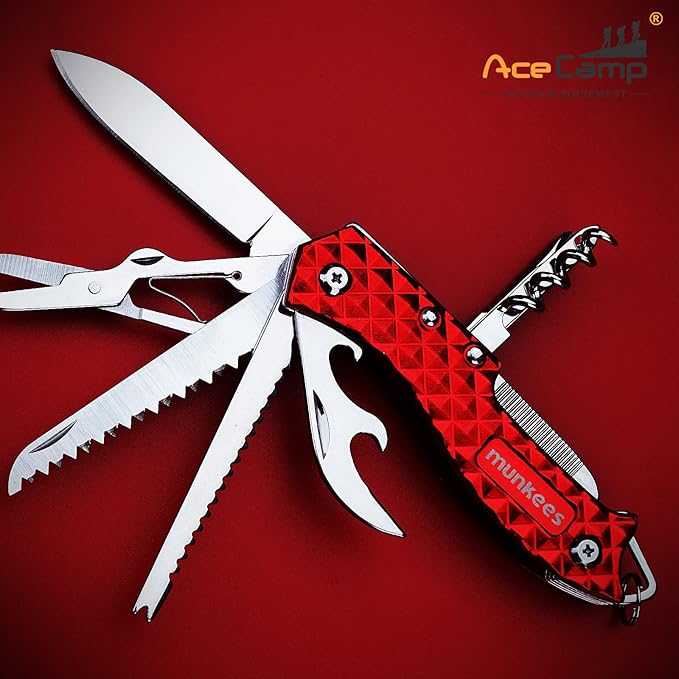 11-In-1 multifunctional pocket tool portable folding tool with blade, scissors, corkscrew, serrated, screwdriver,opener, for outdoor, disaster prevention, operation, camping tools