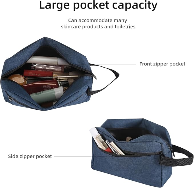 Travel Toiletry bag Toiletry bag for women men Hanging Cosmetic bag Travel accessories for Women Men(Navy blue)