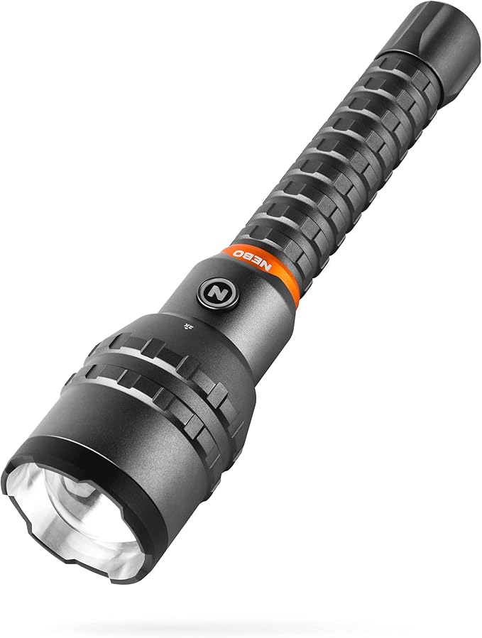 NEBO Luxtreme 500-Lumen LED Flashlight –Bright Rechargeable Flashlight with 4 Light Modes & 12000 Rechargeable Flashlight with 2X Zoom, 5 Light Modes, Waterproof (IP67), and Power Bank