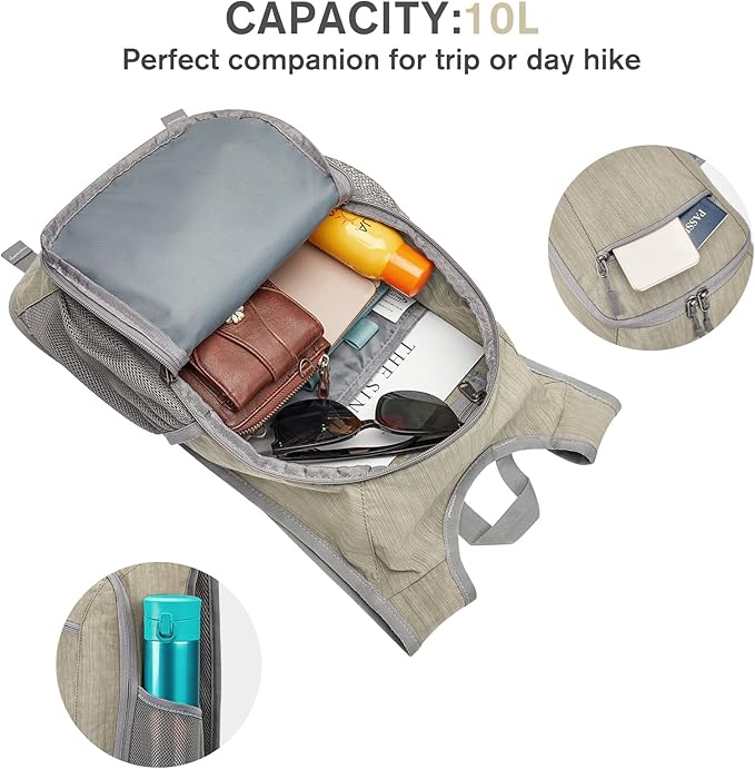 G4Free 10L/15L Hiking Backpack Lightweight Packable Hiking Daypack Small Travel Outdoor Foldable Shoulder Bag