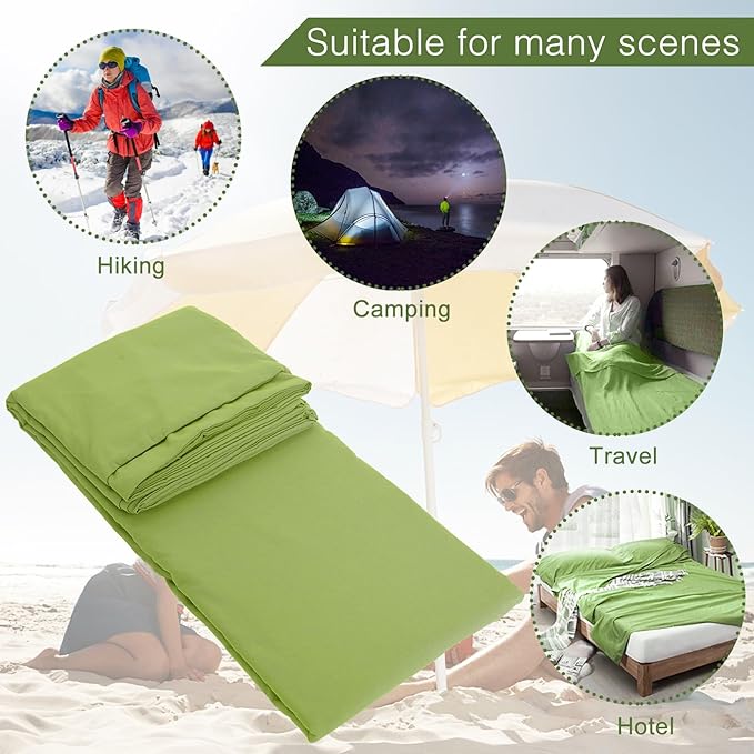 Sleeping Bag Liner and Camping Sheet, Camping & Travel Sheets for Adults, Lightweight Double Sleep Sack for Outdoor Travel Hiking Hotels Picnics