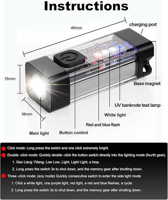 SPOMOX Mini EDC Flashlight Rechargeable with Keychain, Super Bright 700 Lumen Pocket Flashlight, Tiny LED keychain Lights with Magnetic base, USB-C Rechargeable, for Camping, Outdoors and Emergencies.