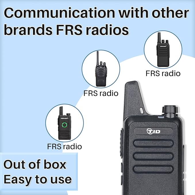 2 Pack Tid Radio TD-M8s Rechargeable Walkie Talkies for Adults Long Range