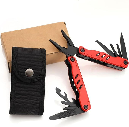 All In One Tool 13-in-1 Multitool Needle Nose Plier, Stripper, Wire Cutter,Bottle Opener,Can Lifter,Trumpet Screwdriver,Cross Screwdriver,Saw Blade For Outdoor, Survival, Camping, Hunting and Hiking