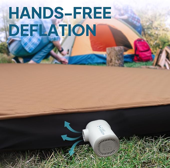 LOSTHORIZON Air & Foam Camping Mattress, Self-Inflating Sleeping Pad, 4.5" Thick, with Air Pump, Full