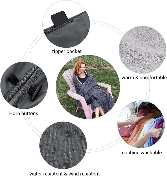 KingCamp Outdoor Blanket Waterproof Stadium Blanket Beach Blanket Sandproof Cold Weather Camping Insulated Blanket for Outdoor Picnic Grass Park Concert Sports Machine Washable Fleece