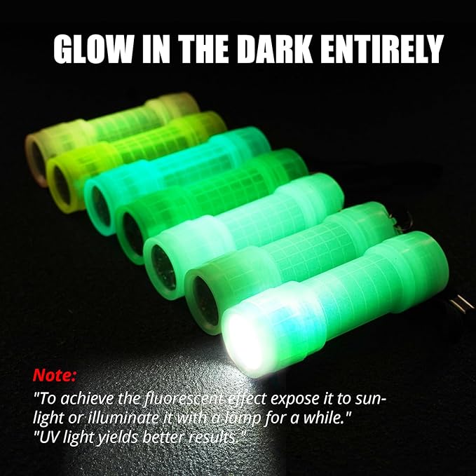 KunHe 7 Pack Glow in Dark Flashlights Camping Essentials for Kids Fluorescent Flashlights with Handle Mini Torch LED Portable Handy Flashlight for Party Favor in 5 Colors Hurricane Supplies