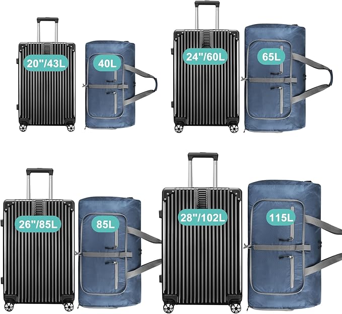 Dimayar Travel Duffle Bag for Men Women - Foldable Duffel Bag with Shoes Compartment - Overnight Bags Waterproof & Tear Resistant(65L,Dark Blue)