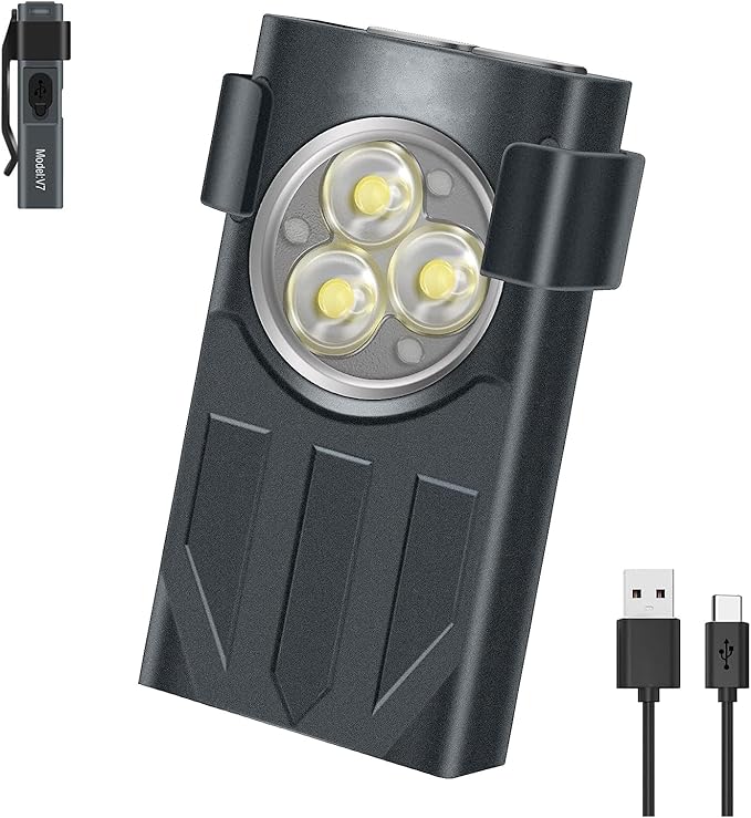 AVNICUD LED Mini Flashlights, 1100 Lumens Small Flashlight with 4 Side LED & Keychain, 5 Modes Rechargable Handheld Pocket Torch with High Lumens for Camping, Outdoor-(Gray)