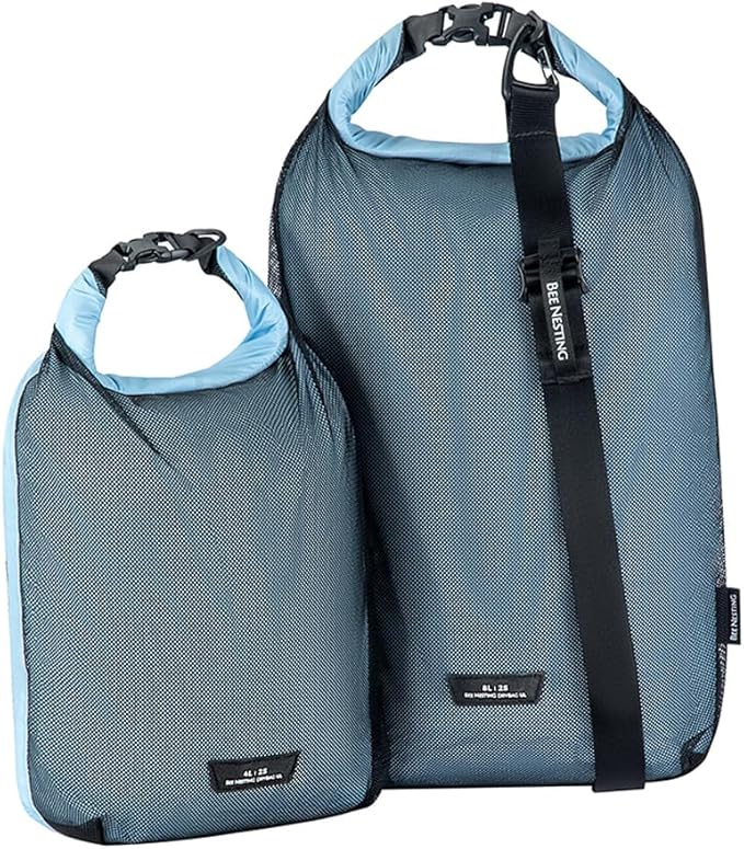 Waterproof dry sack Lightweight Dry Bag Soft and comfortable stuff sacks for backpacking Rafting Boating Camping (Dark bule, 4L 8L)