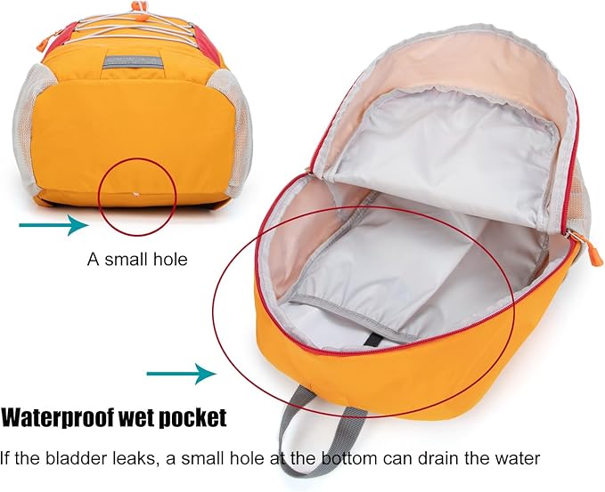 Little Kids Hiking Backpack for Boys or Girls, Small Daypack for Camping or Travel (Orange)